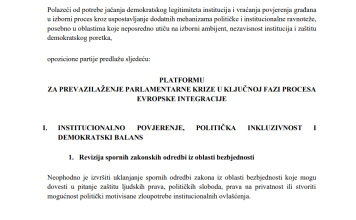 Pogledajte šta piše u platformi za prevazilaženje krize koju je opozicija ponudila vlasti